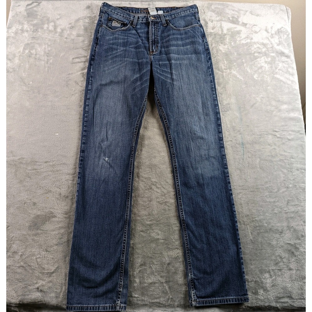Cinch Silver Label Jeans Mens 34x36 Blue  Distressed Straight Western Cowboy